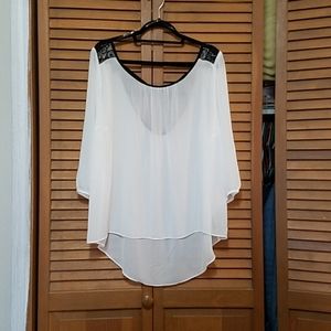 Hi low sheer blouse